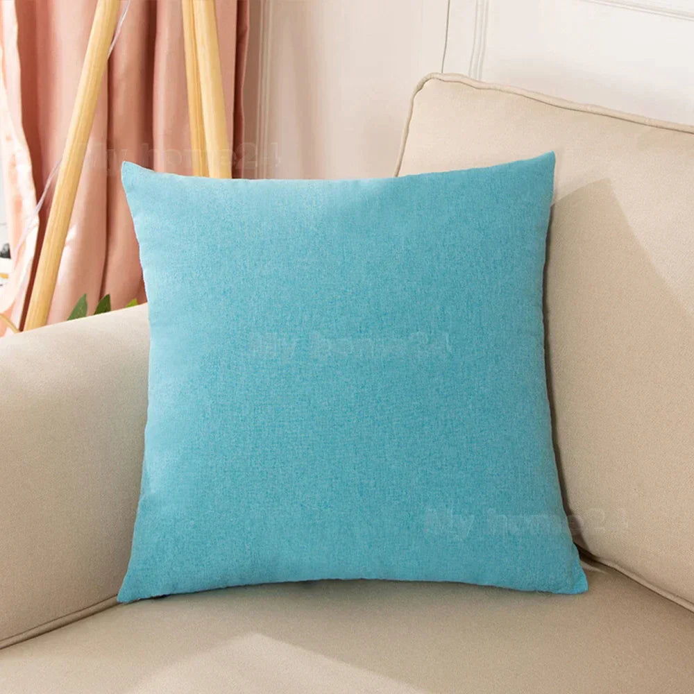 DecorBites™ Cotton Linen Pillow Cover Set for Home Decor - Plain Cushion Covers