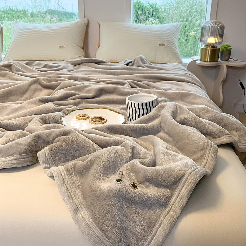 DecorBites™ Coral Velvet Summer Blanket: Extra Soft, Skin-friendly, Machine Washable