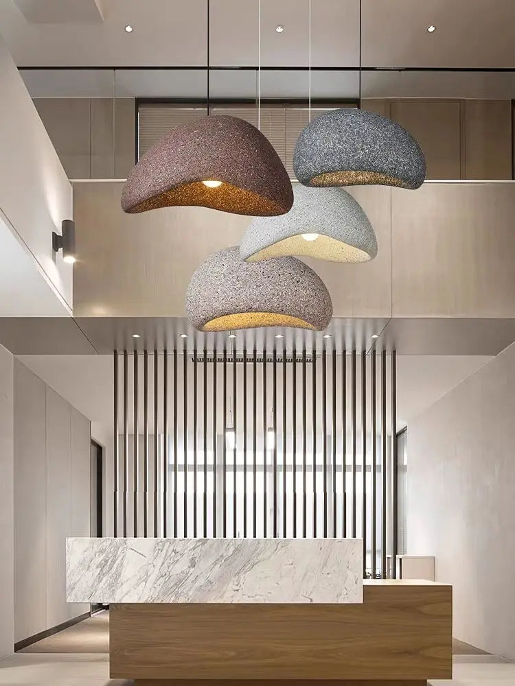 DecorBites™ مصباح معلق ليد ياباني بتصميم وابي سابي، ثريا حديثة بسيطة لغرفة المعيشة وغرفة النوم