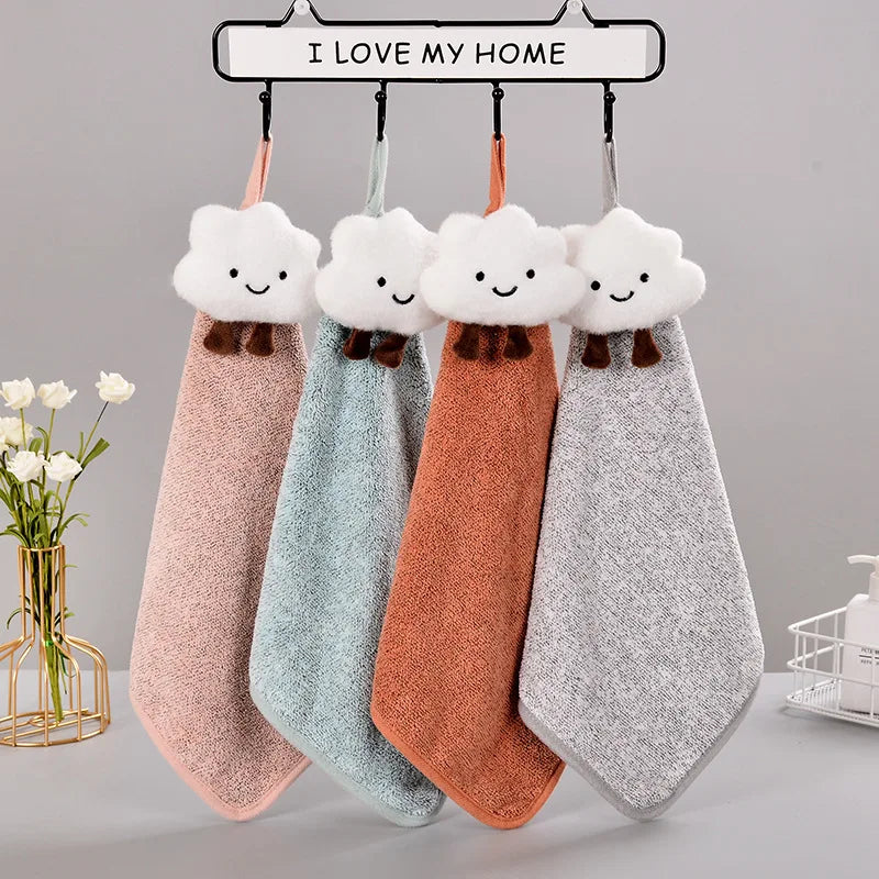 DecorBites™ Cloudy Day Hand Towel - Antibacterial Bamboo Charcoal Fiber Kitchen & Bath Soft Towel