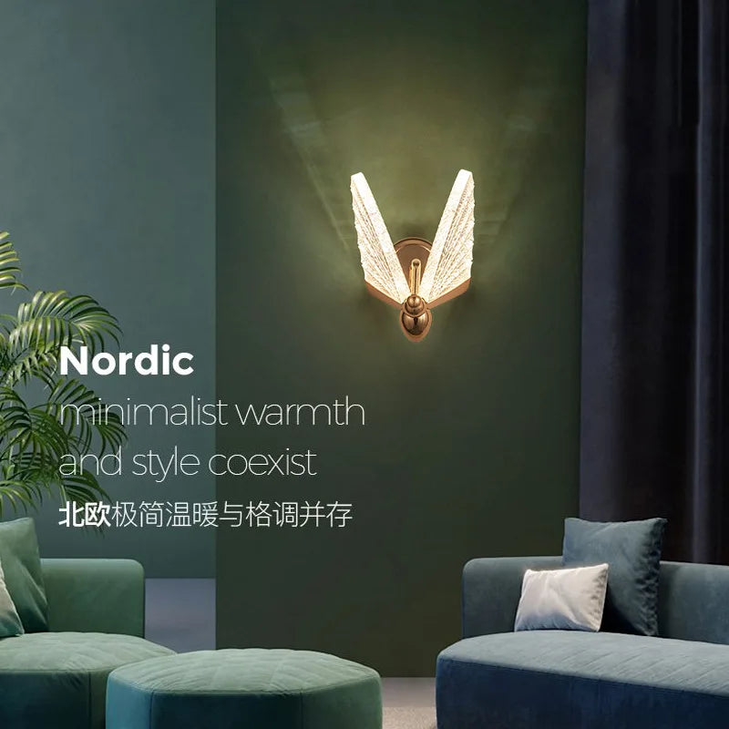 مصابيح جدارية فراشة LED من DecorBites™ لديكور غرف النوم والمعيشة، مصباح جداري داخلي