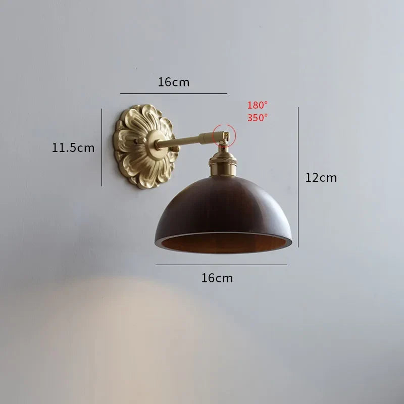 Applique murale LED DecorBites™ en verre vert avec base en cuivre pour chambre et salon
