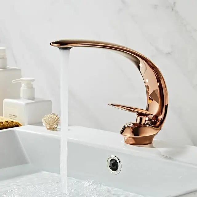 DecorBites™ Basin Faucet: Rose Gold/Black/Gold Bathroom Sink Mixer Tap made of Brass
