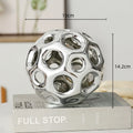 DecorBites™ Geometric Golden Hollow Abstract Sphere Sculpture Decor for Home