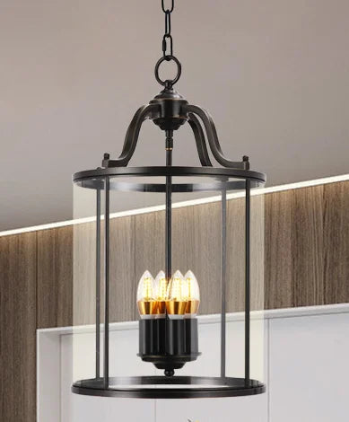 Vintage Copper Birdcage Glass Pendant Light
