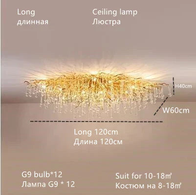 DecorBites™ Crystal Water Drop Chandelier – Luxury Ceiling Light for Hotels, Restaurants, Villas