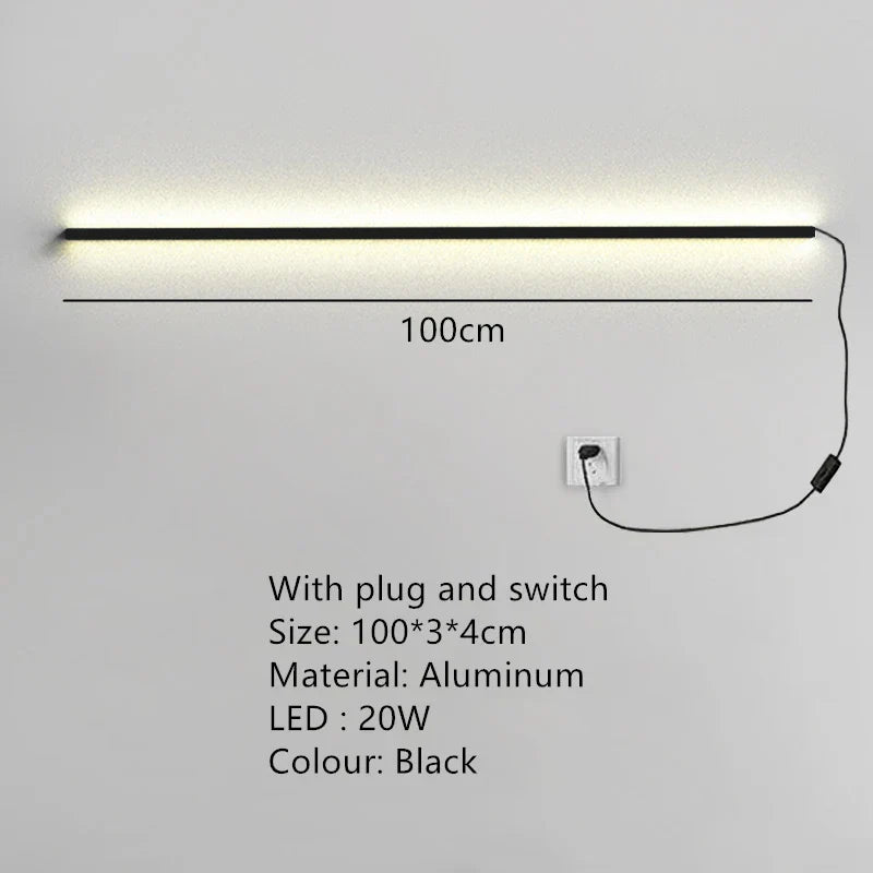 DecorBites™ Dimmable Long Wall Lamp: Stylish Bedroom Light Strip for Master Bedroom, TV Background, Sofa Decor