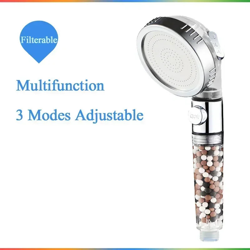 DecorBites™ 3-Function High Pressure Water Saving Spa Shower Head with Switch Button