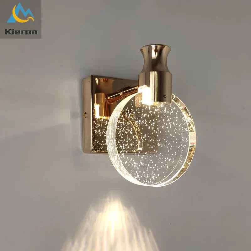DecorBites™ Crystal LED Wall Lamp for Bedroom Living Room and Bathroom Makeup