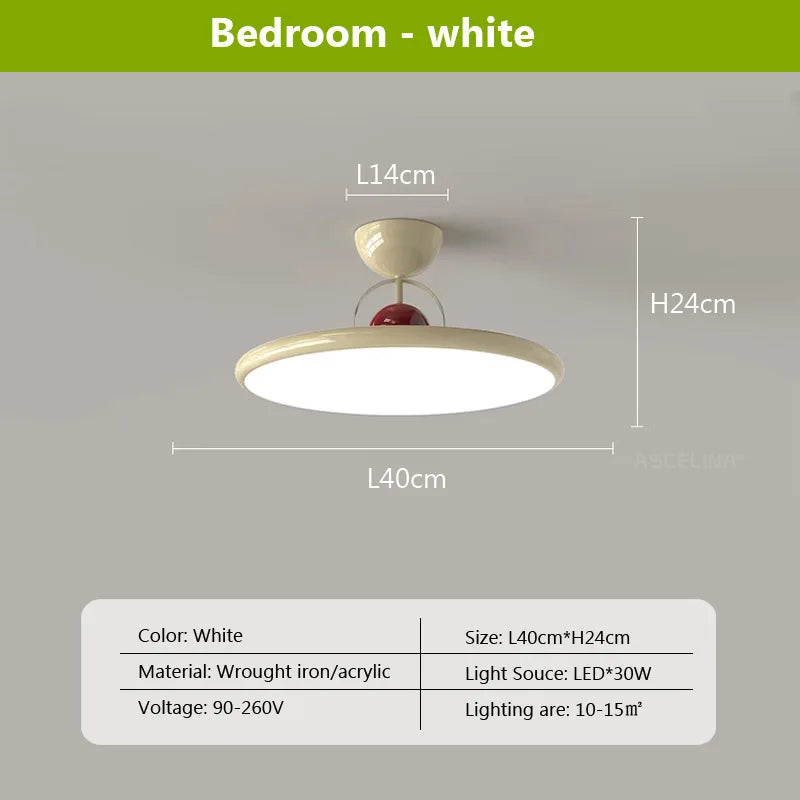 مصباح سقف LED من الحديد الكريمي نورديك من DecorBites™ - مصابيح داخلية للديكور