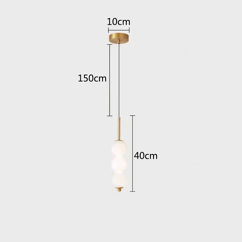 DecorBites™ LED White Pearl Glass Pendant Lights for Kitchen Bar Decor - Bubble Hanging Lamp