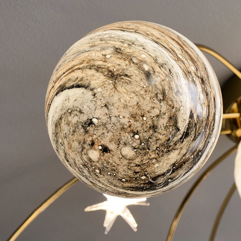 DecorBites™ Art Deco Planet Ball Pendant Lamp Gold Metal G9 Bulb - Elegant Hanging Light Fixtures