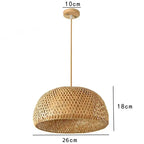Handwoven Bamboo Wicker Pendant Light in Beige