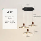 Japanese Wabi-Sabi Cream Wood Pendant Light