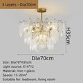 DecorBites™ Elegant Glass Chandelier with LED Lights for Home Décor