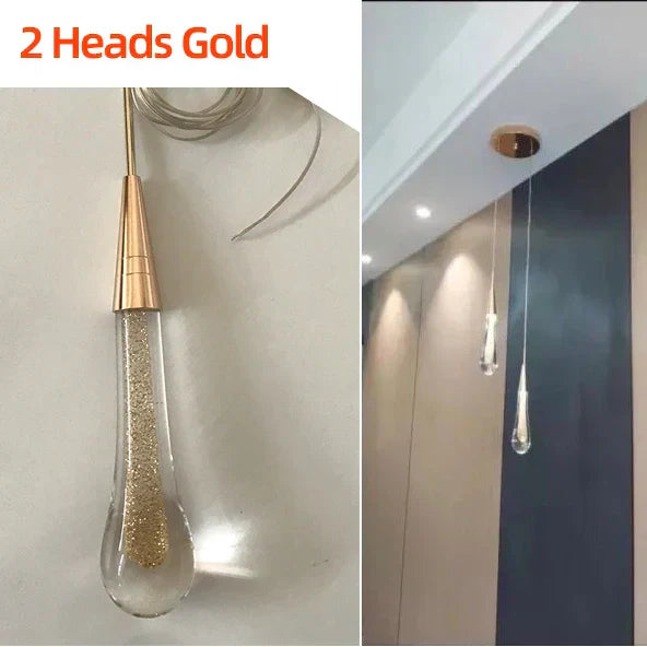 DecorBites™ Crystal Glass LED Pendant Lights for Restaurant, Bar, and Staircase