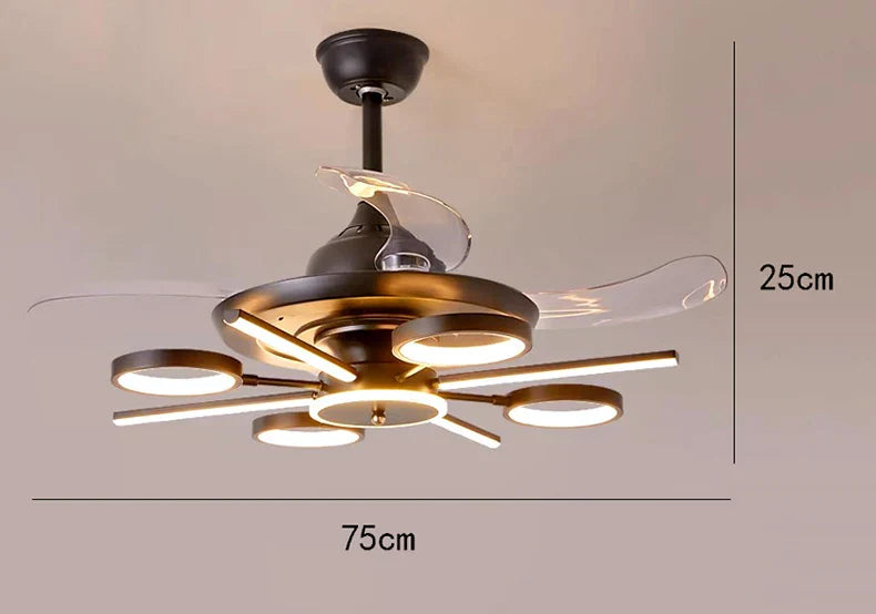 مروحة سقف LED لغرفة نوم الأطفال من DecorBites™ بتصميم بدون شفرات وجهاز تحكم عن بعد