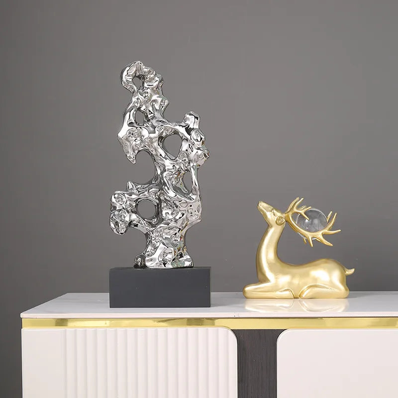 تُحف ديكور المنزل من DecorBites™: تماثيل مرجانية ذهبية مجوفة