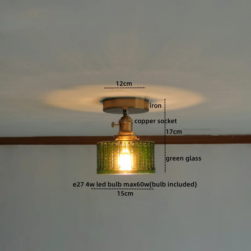 Plafonnier LED DecorBites™ en verre vert pour l'éclairage de salon et de couloir