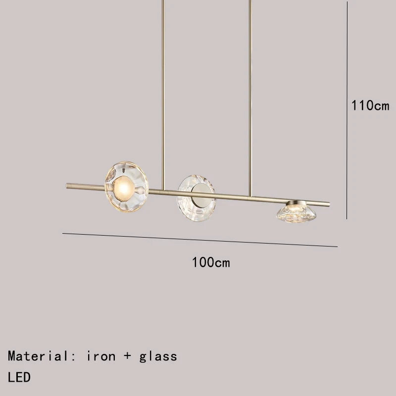ثريات DecorBites™ الزجاجية LED المعدنية الذهبية 3000 كلفن: إضاءة للمطاعم وغرف الاستقبال والمطابخ وغرف الطعام