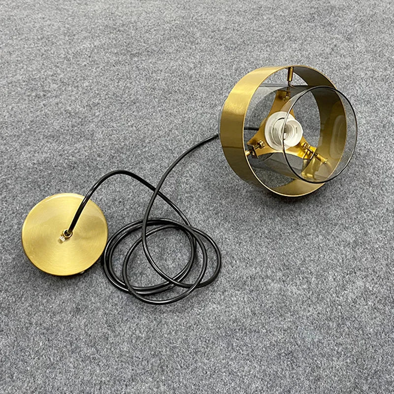 Modern Glass Pendant Light With Brass Finish