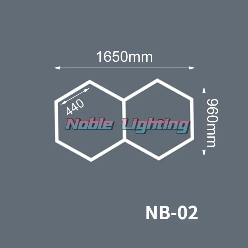 DecorBites™ Hexagon LED Ceiling Light for Barbershop and Garage Hair Salon