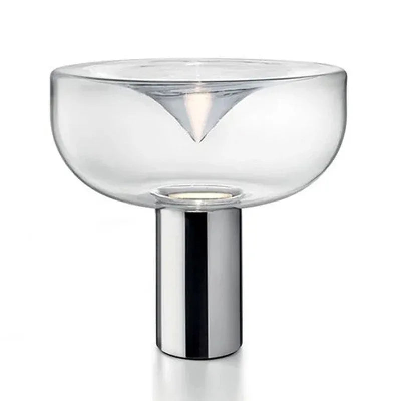 DecorBites™ Aella Table Lamp: Elegant Clear Glass Luxury Art Desk Lamp for Office, Bedroom, and Foyer