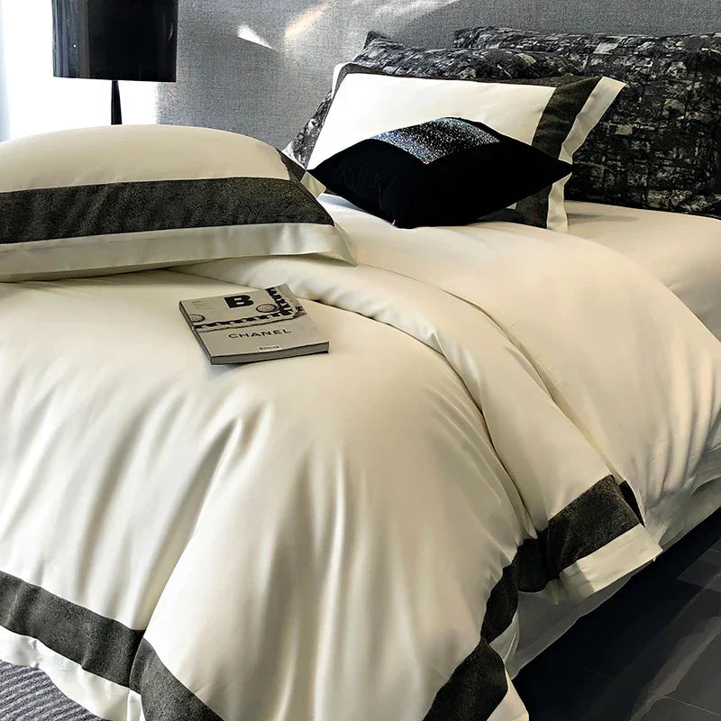 DecorBites™ 1400TC Egyptian Cotton Luxury Bedding Set with Duvet Cover, Sheet, Pillowcases