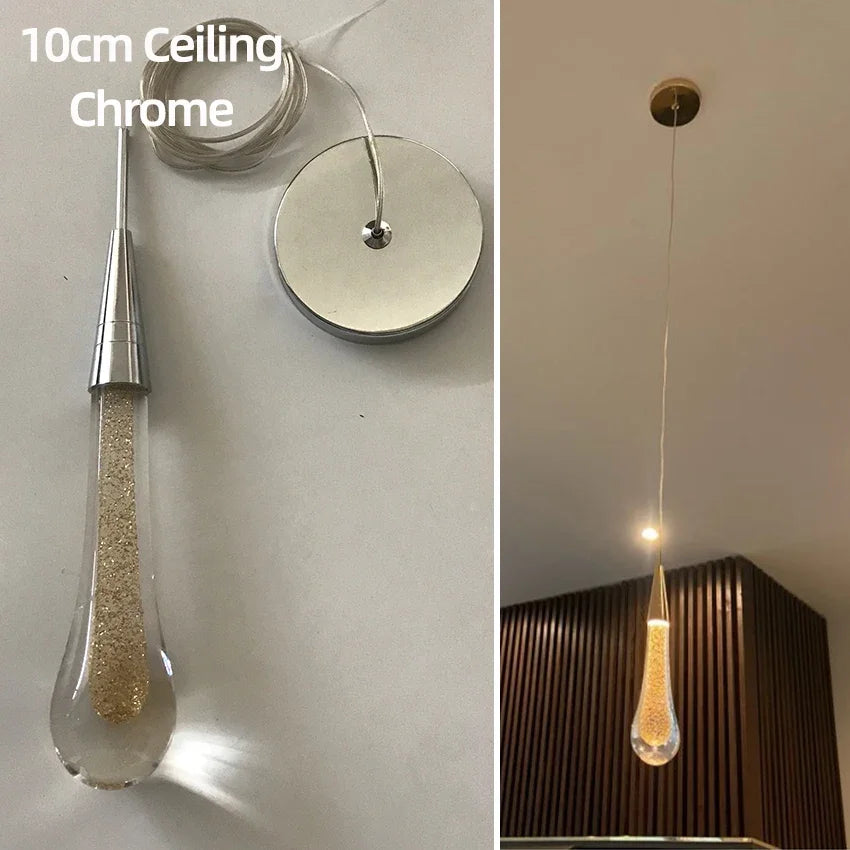 Post-Modern Crystal Teardrop Glass Pendant Light