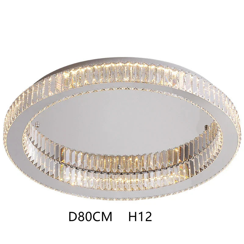 DecorBites™ مصباح سقف LED كريستالي كروم إضاءة فنية من الفولاذ المقاوم للصدأ