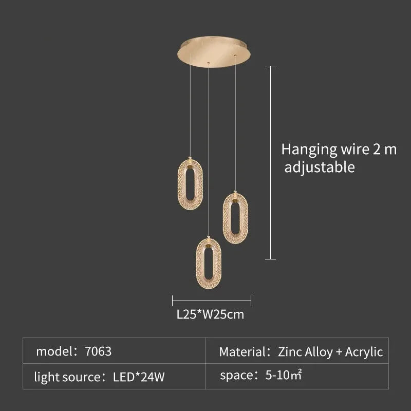 DecorBites™ Crystal Rings Chandelier: Staircase Luxury LED Lighting Fixture