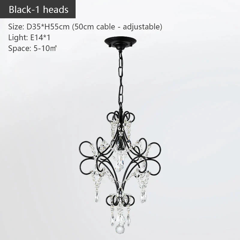 DecorBites™ Iron Crystal Chandelier: Modern Industrial Luxury for Home Lighting