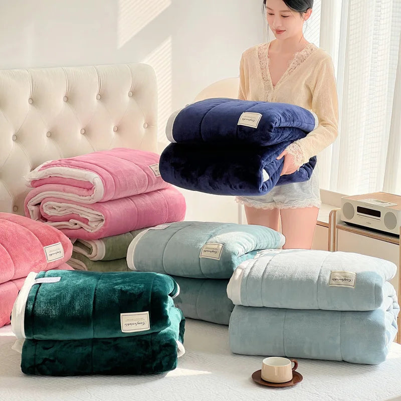 DecorBites™ Cozy Imitation Lamb's Wool Blanket - Warmth for Beds, Adults & Kids
