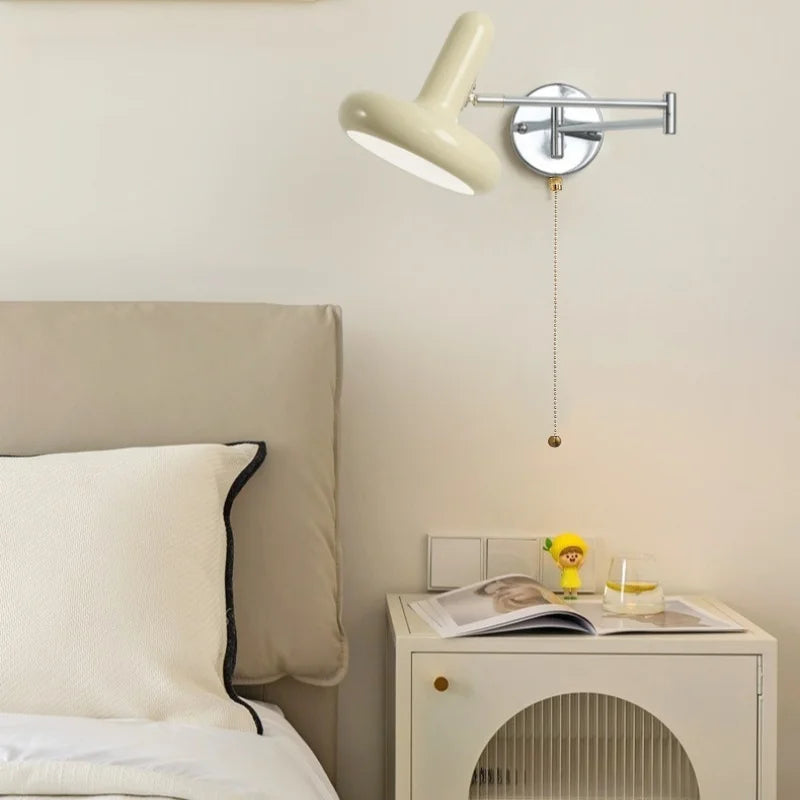 DecorBites™ Cream LED Swing Arm Wall Lamp for Living Room Bedroom Mirror Stair Light