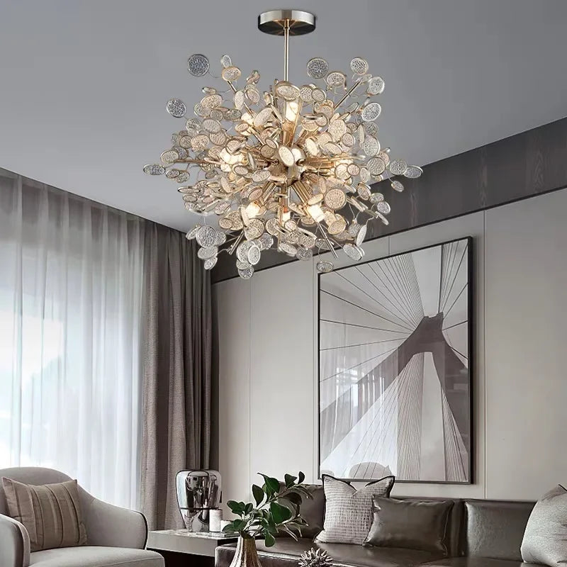 DecorBites™ 2024 Trend LED Ceiling Chandelier for Living Dining Bedroom, Modern Lustre Hanging Light