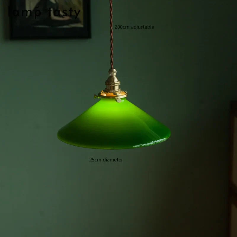 مصباح قلادة DecorBites™ LED الزجاجي الأخضر للمنزل والمطعم والبار والديكور على طراز الدور العلوي.