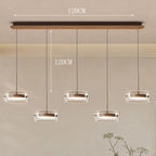 Modern Glass Ring Pendant Light in Iron