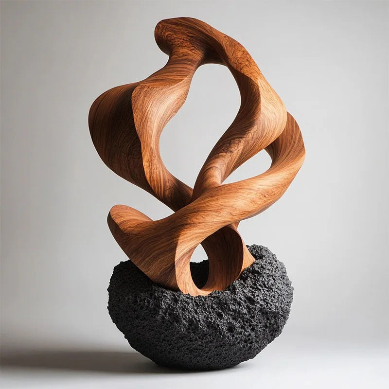 DecorBites™ Golden Geometric Tree Hole Sculpture Ornaments for Home Decor