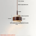 DecorBites™ LED Wood Canopy Pendant Lights Yellow Travertine Stone Hanging Lamp