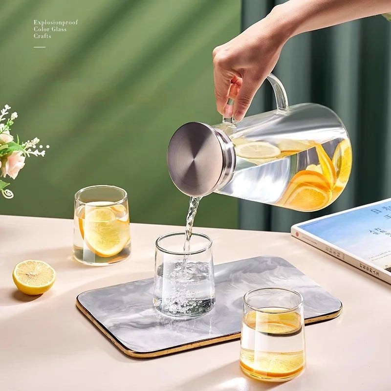 DecorBites™ Glass Juice Kettle Set - Large Capacity, High Temp Resistant, Nordic Style