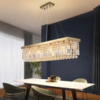 Modern Silver Crystal Chain Pendant Chandelier