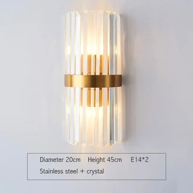 DecorBites™ Glass Rod Crystal Wall Sconce: Modern Luxury Bedroom Living Room Light