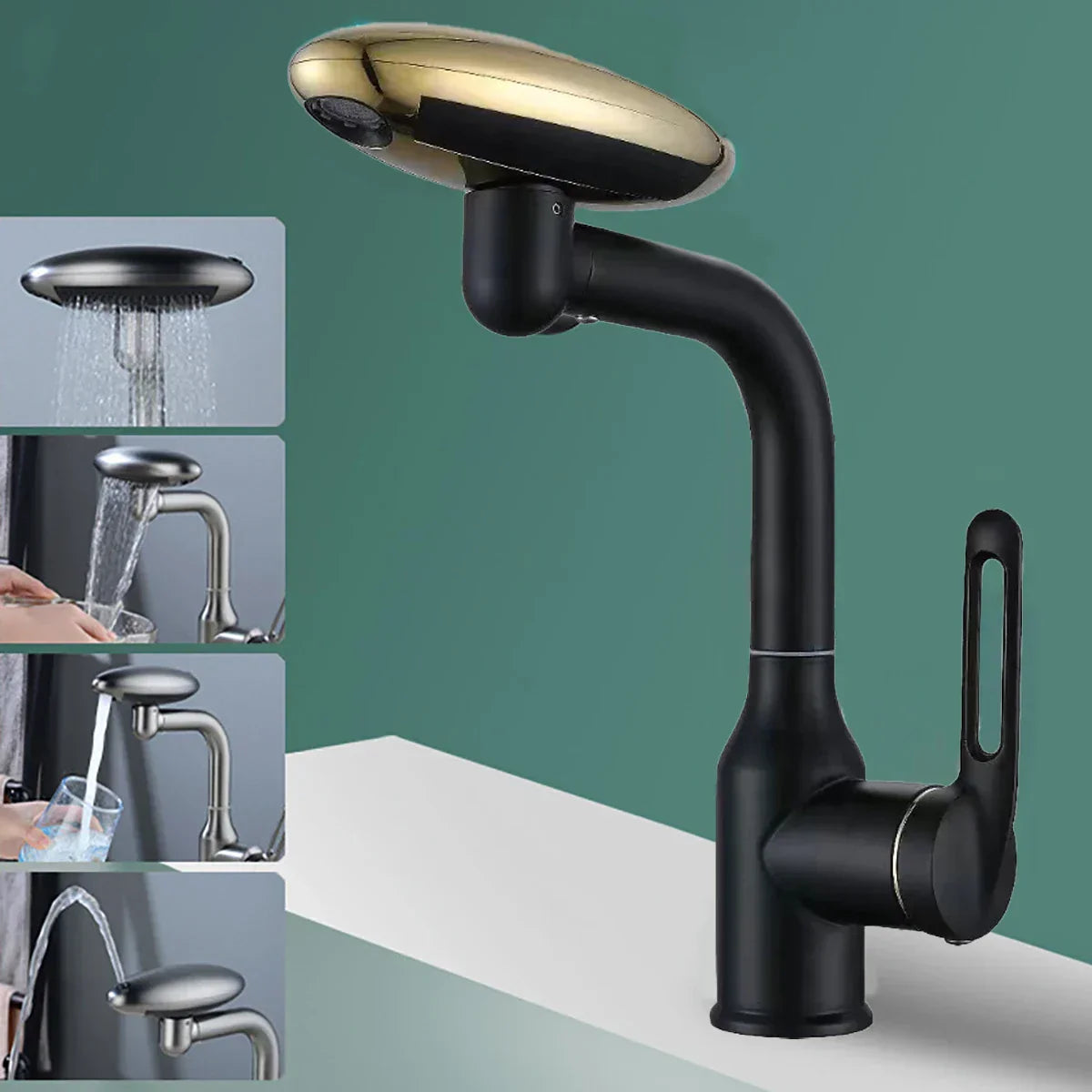 DecorBites™ 360° Rotation Stainless Steel Multi-Function Faucet with 4 Water Outlet Modes