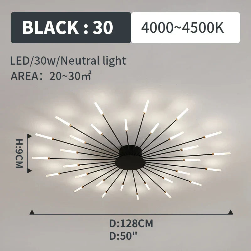 مصابيح DecorBites™ LED Fireworks المتدلية - إضاءة ثريا عصرية لغرفة المعيشة وغرفة النوم