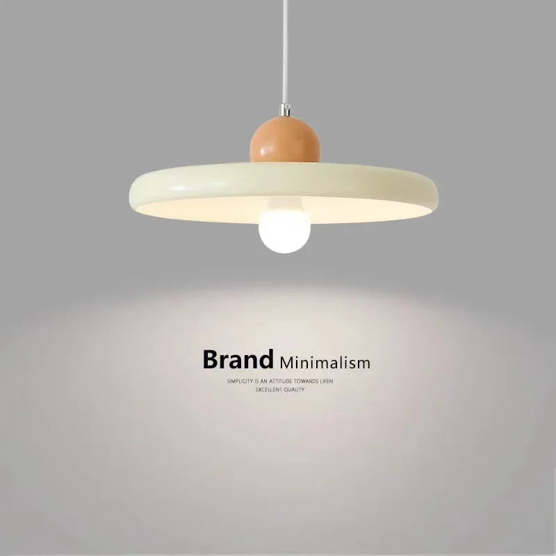 French Cream Flying Saucer Metal Pendant Light