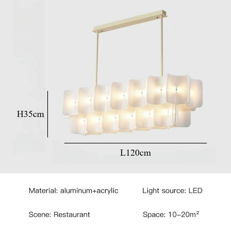 White Wabi Sabi Acrylic Pendant Chandelier