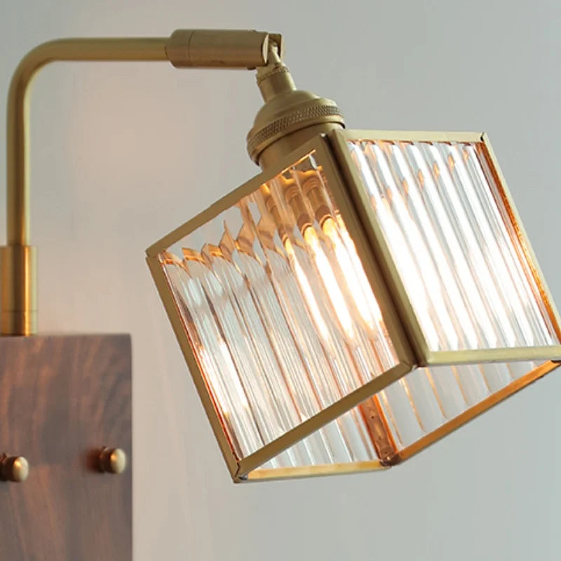 DecorBites™ Brass LED Wall Lights Rotatable Blue Glass Dining Room Stair Light
