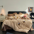 Parure de couette d'hiver DecorBites™ entièrement mate en velours et fourrure pour grand lit, couverture chaude et moelleuse
