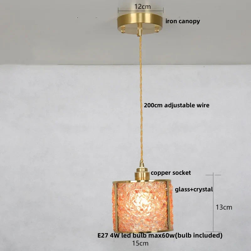 DecorBites™ Crystal Glass LED Pendant Light Fixture for Kitchen Dining Room Bar Luxury Art Decor