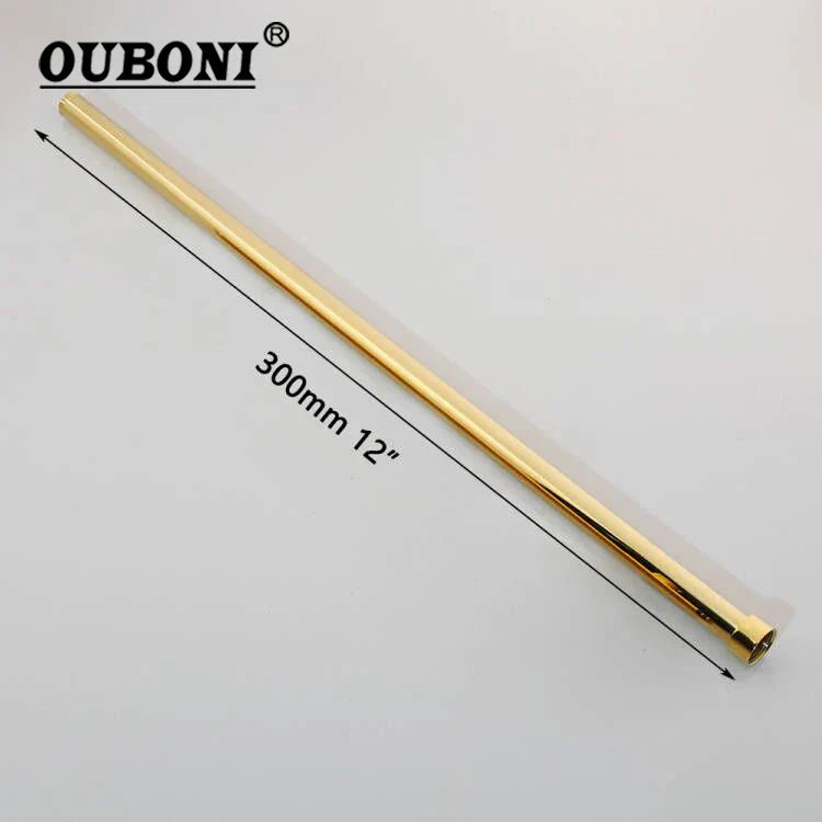 DecorBites™ Golden Black Stainless Steel Round Shower Arm for Bathroom with Extension Arm